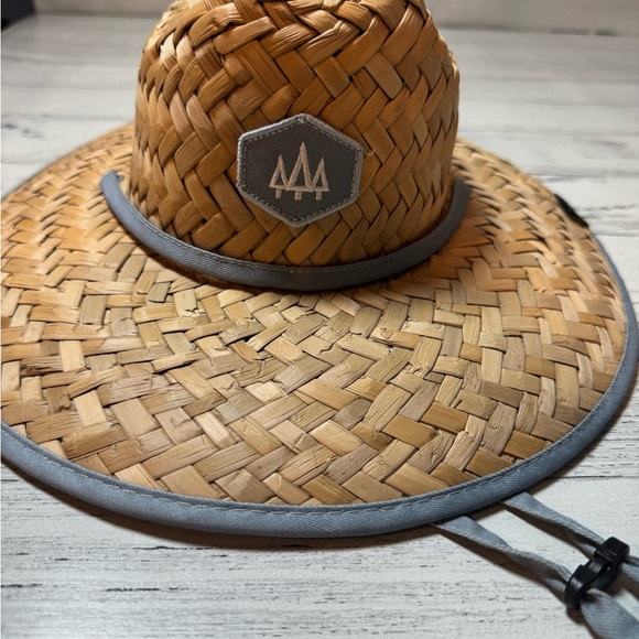 Kids' Woven Straw Hat with Gray Trim - Picture 2 of 12